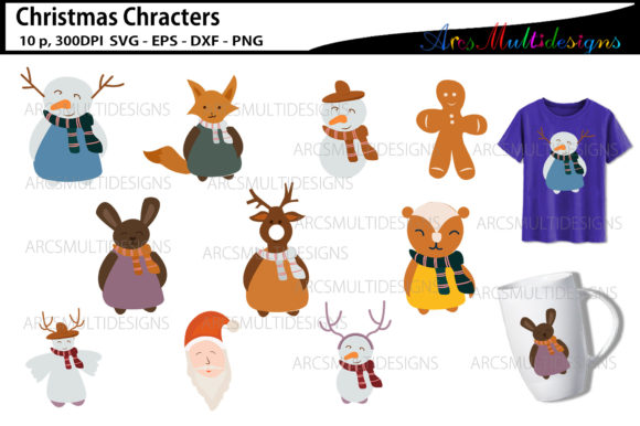 Christmas Characters Svg Bundle: Festive Graphics for Local Brands