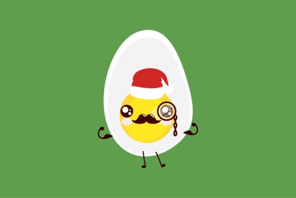 Christmas Hat Kawaii Emoji Egg: A Versatile Graphics Asset