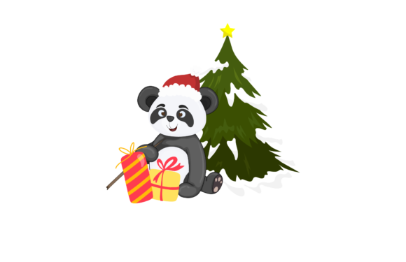 Christmas Illustration Panda Cute: A Festive and Adorable Design