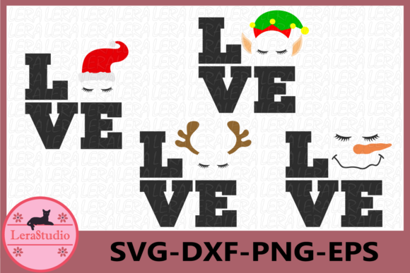 Christmas, Love, Merry Christmas: Festive Graphics for Creative Projects