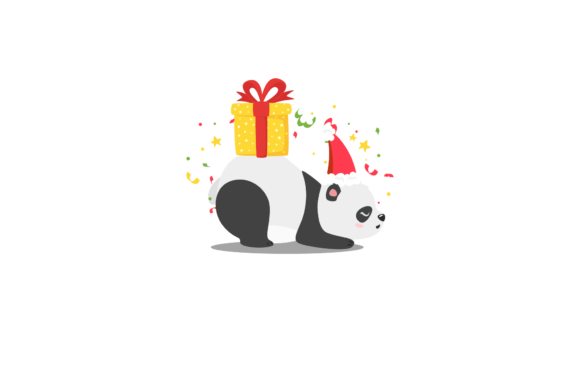 Christmas Panda Illustration: A Versatile Graphics Asset