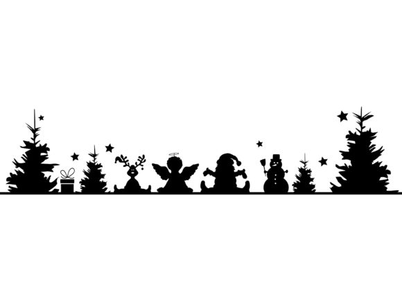 Christmas Silhouette Landscape: A Versatile Graphics Asset