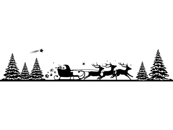 Christmas Silhouette Santa Claus Rendeer: A Festive Graphics Gem
