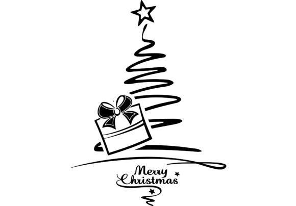 Christmas Silhouette Tree Gift: A Festive Embroidery Design
