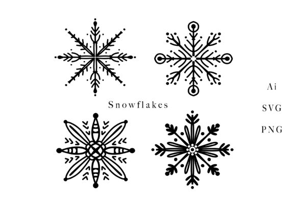 Christmas Snowflakes Silhouette: A Versatile Graphics Set