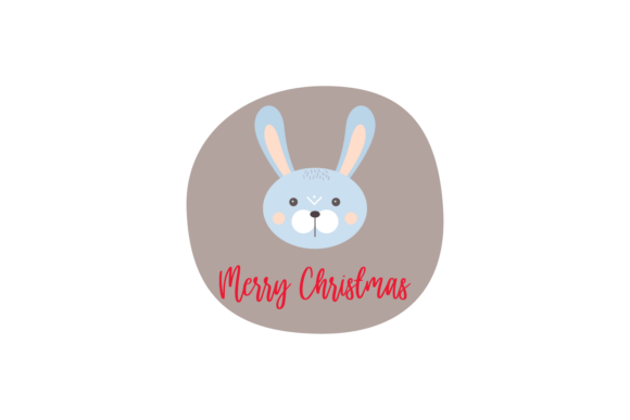 Christmas Stickers Animal Bunny Svg for Embroidery