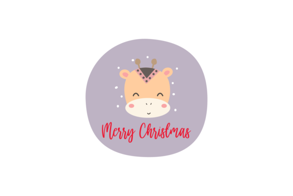 Christmas Stickers Animal Giraffe: A Versatile Graphic for Holiday Branding