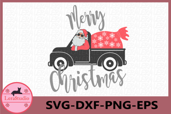 Festive Embroidery: Merry Christmas, Christmas Tree Truck