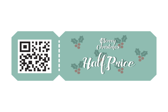 Merry Christmas Half Price Coupon Design: A Festive Graphics Asset